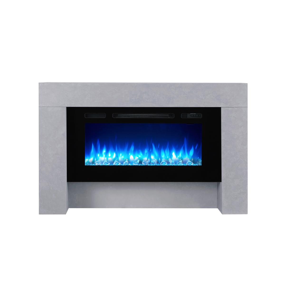 Elektrokamin Herkules - Grau, Basics, Holzwerkstoff/Metall (141/21/88cm)