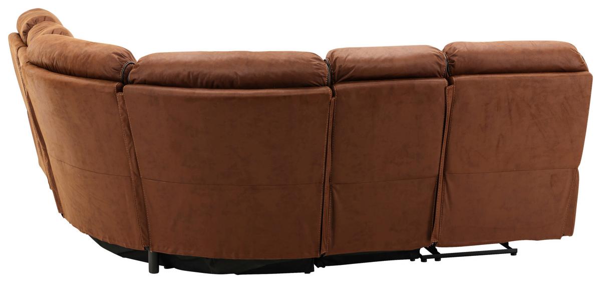 Ecksofa Saranda - Schwarz/Braun, Design, Textil (169/169cm) - Livetastic