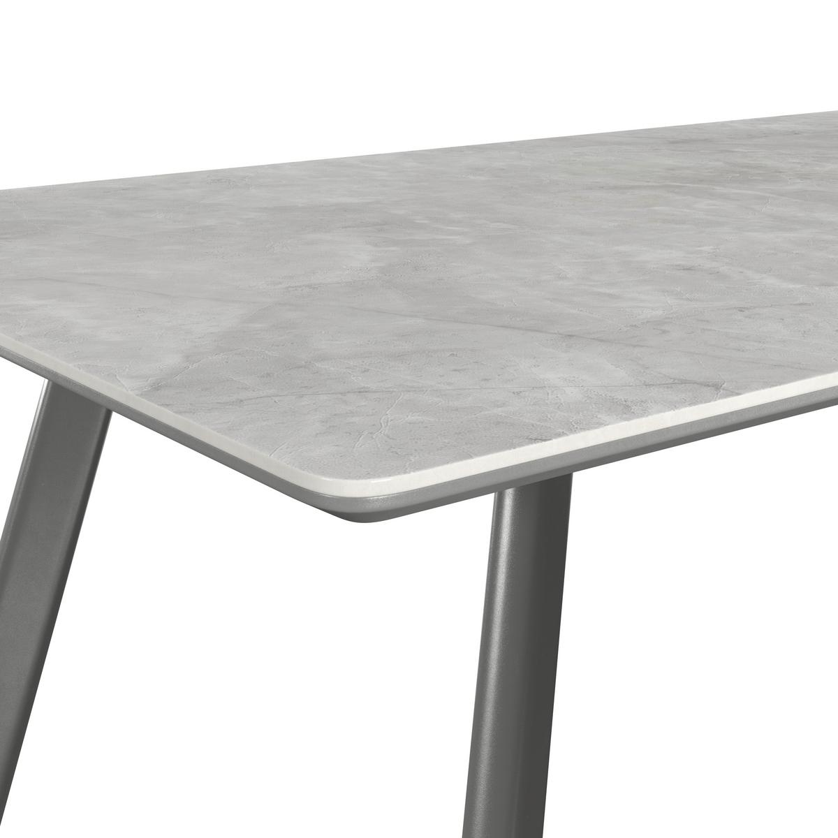 JÍDELNÍ STŮL GEORGE 140 - šedá/černá, Konvenční, kov/kompozitní dřevo (140/76/80cm)