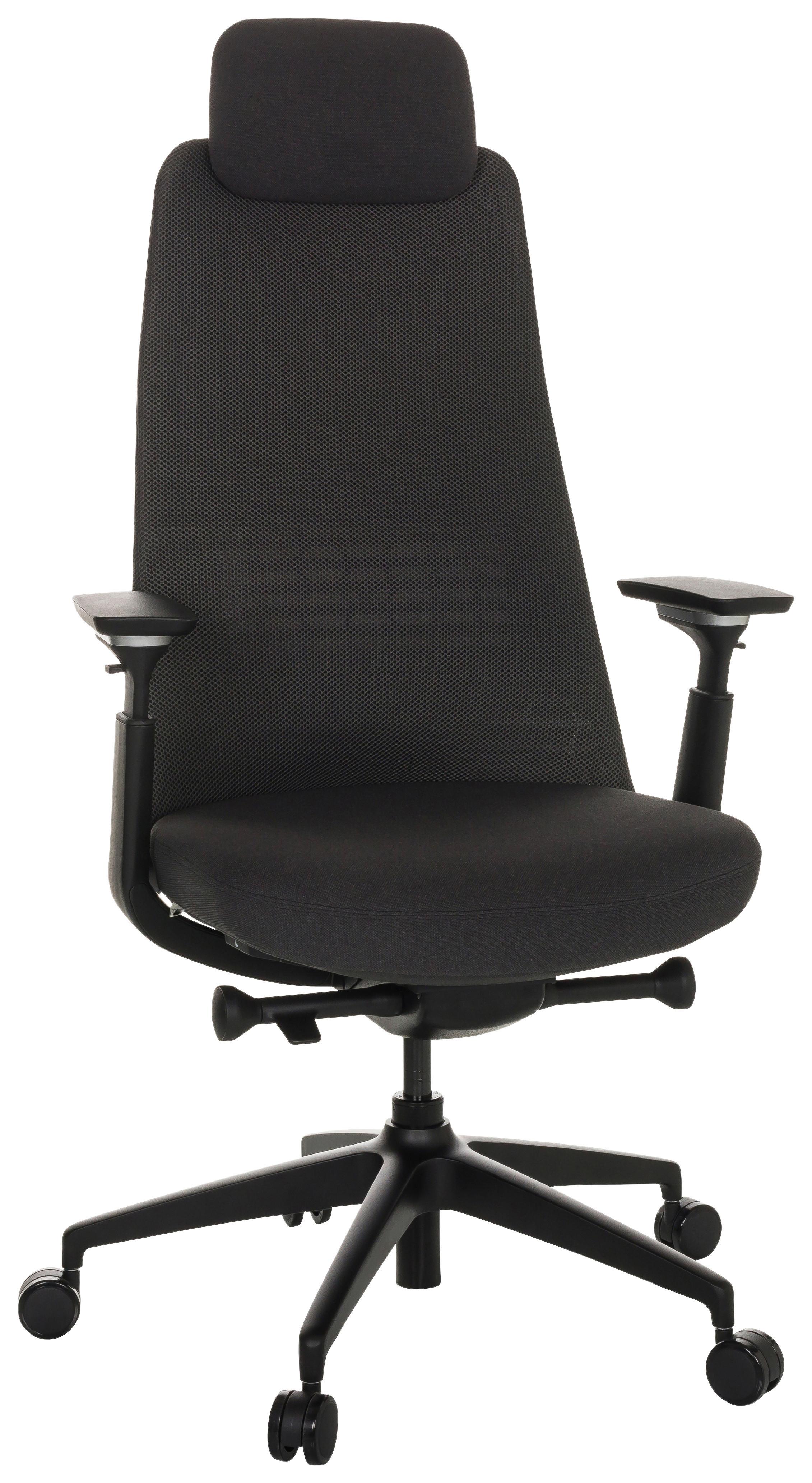 Drehstuhl Yucano - Schwarz, Basics, Kunststoff/Textil (68/120-131/60cm) - MID.YOU