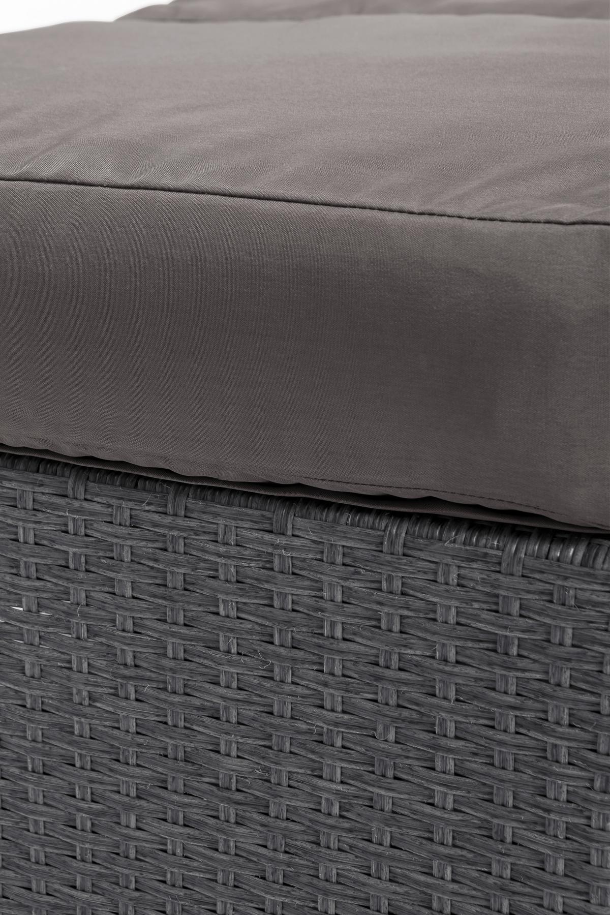 Loungesofa Bahia Rondo mit Kissen und Auflage - Braun/Grau, MODERN, Kunststoff/Textil (117/95/74cm) - Greemotion