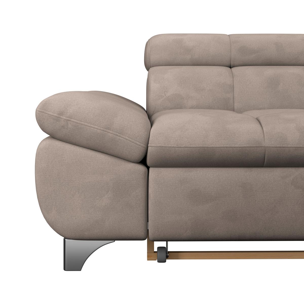 Ecksofa Gemini Grau, B; 312cm - Chromfarben/Beige, KONVENTIONELL, Textil (312/234cm)