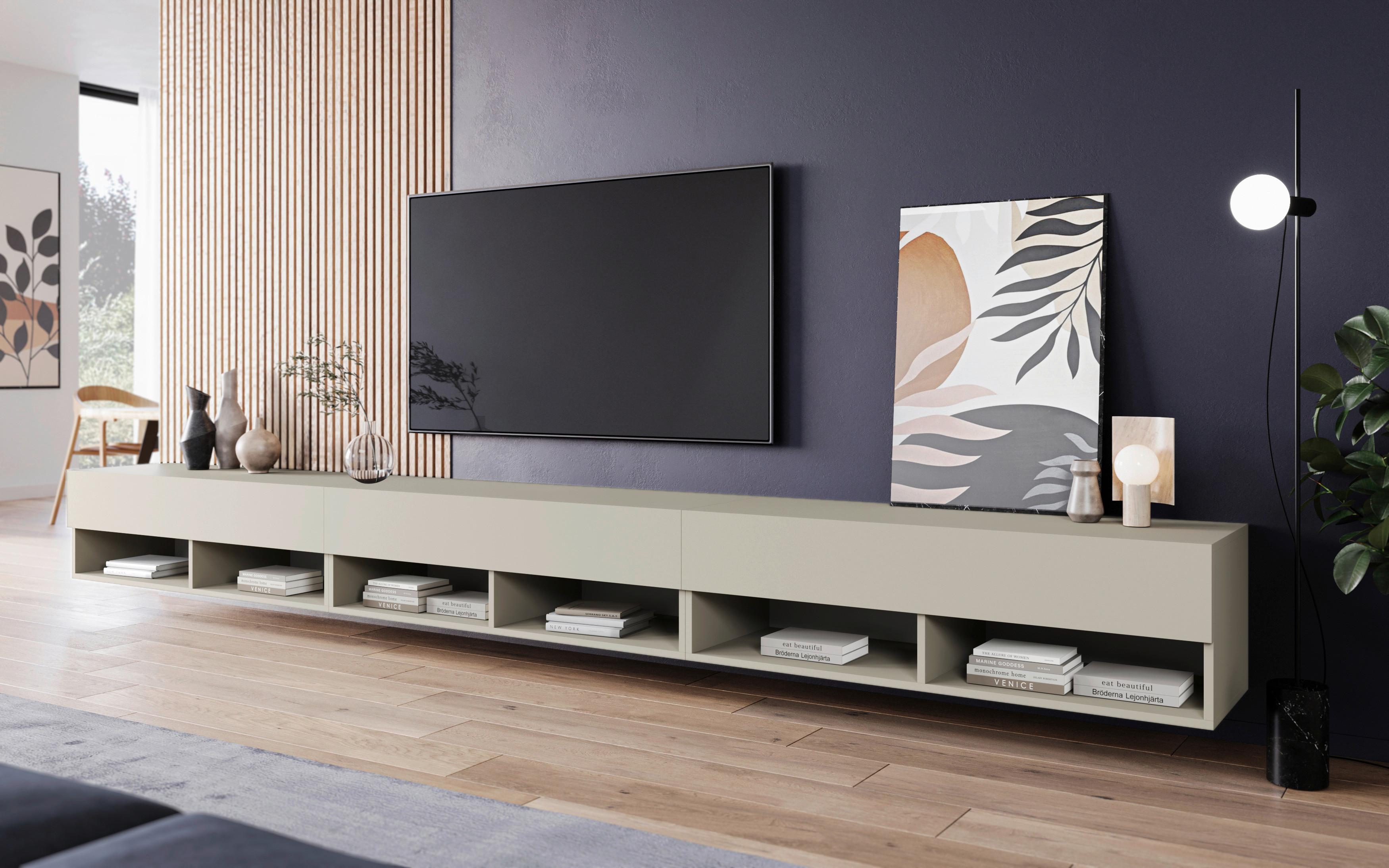Lowboard A300 Beige-Kaschmir B: 300 cm - Kaschmir/Beige, Trend, Holzwerkstoff (300/27/31cm)