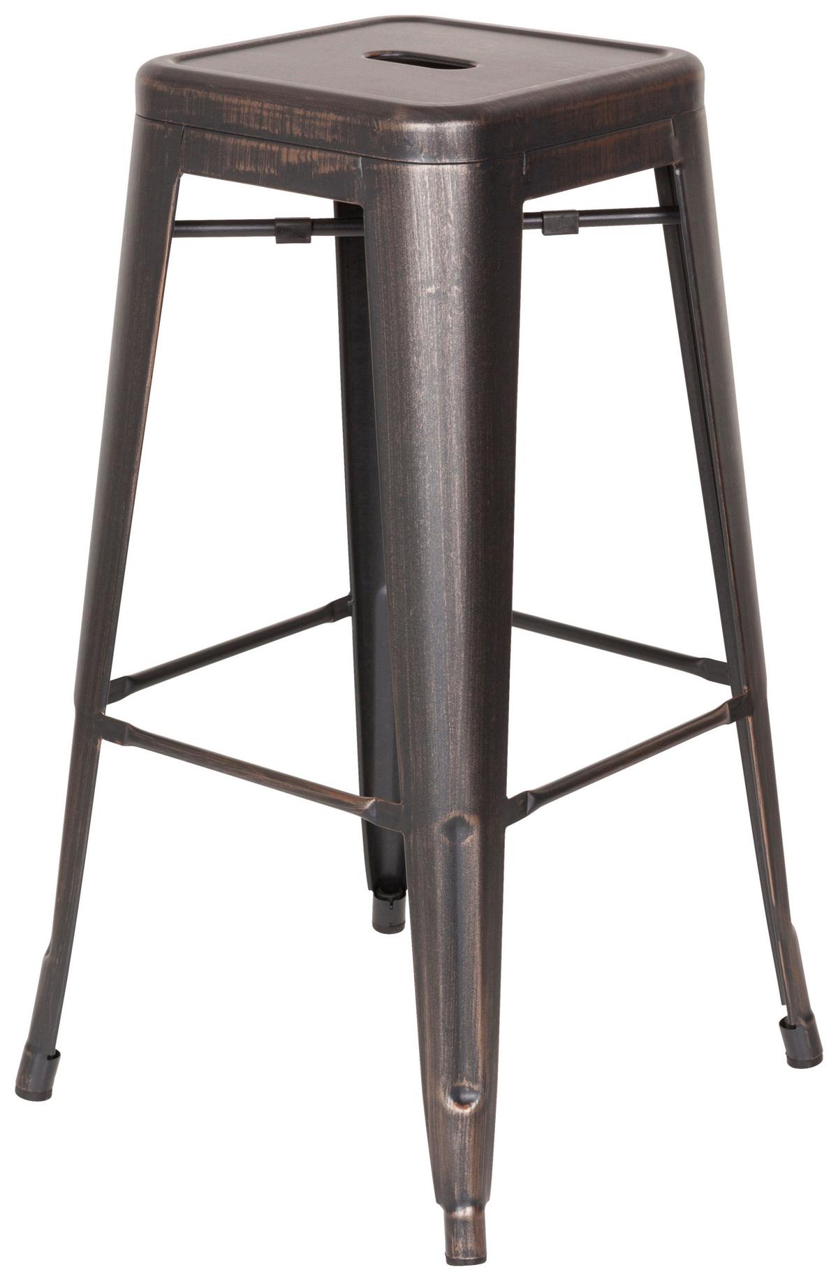 Barhocker Vantaggio High Stapelbar Schwarz/golden - Goldfarben/Schwarz, Basics, Metall (44/77/44cm) - MID.YOU