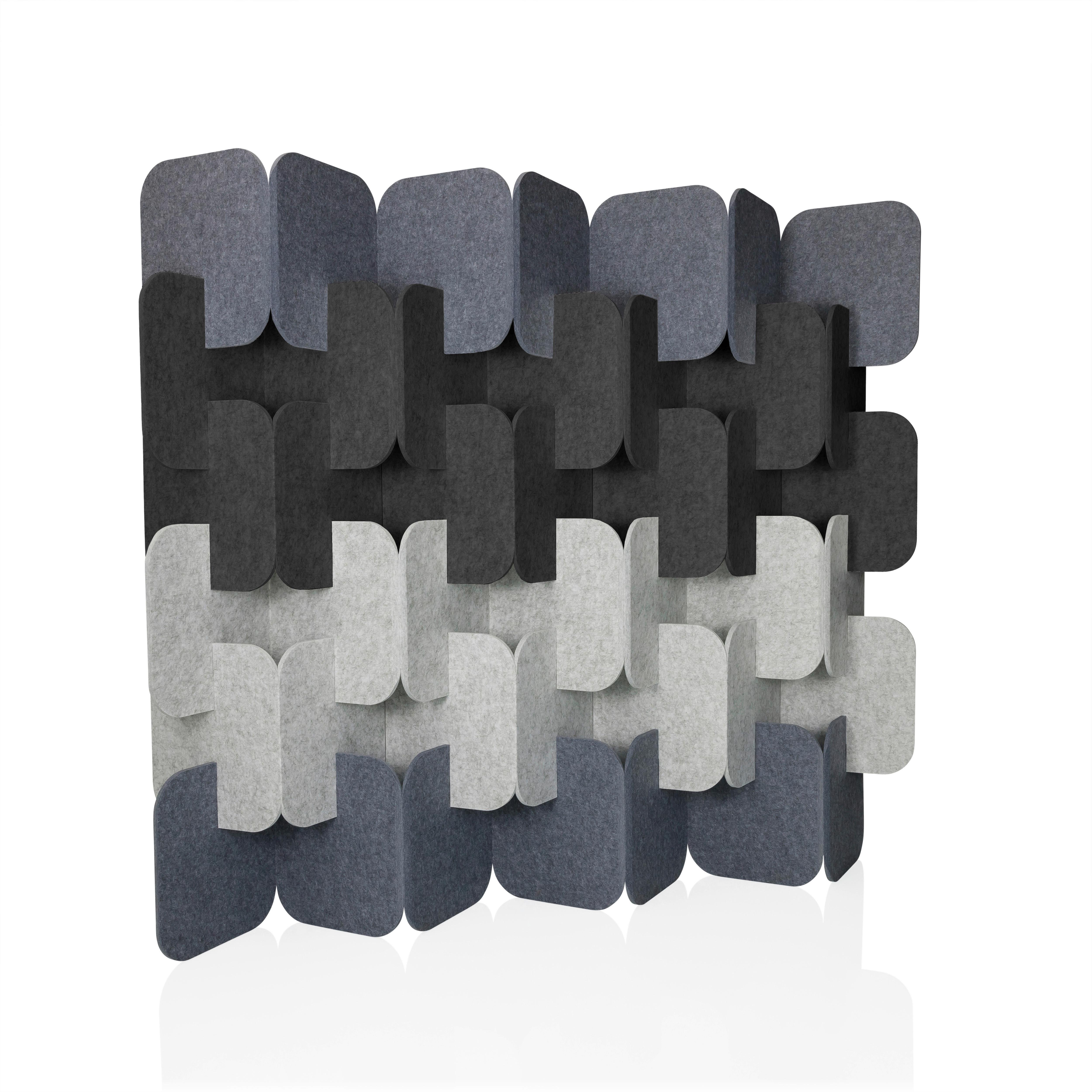 Trennwand Flexmiut Grau/Hell-/ Dunkelgrau B: 174cm - Dunkelgrau/Hellgrau, MODERN, Textil (174/164/25cm) - MID.YOU