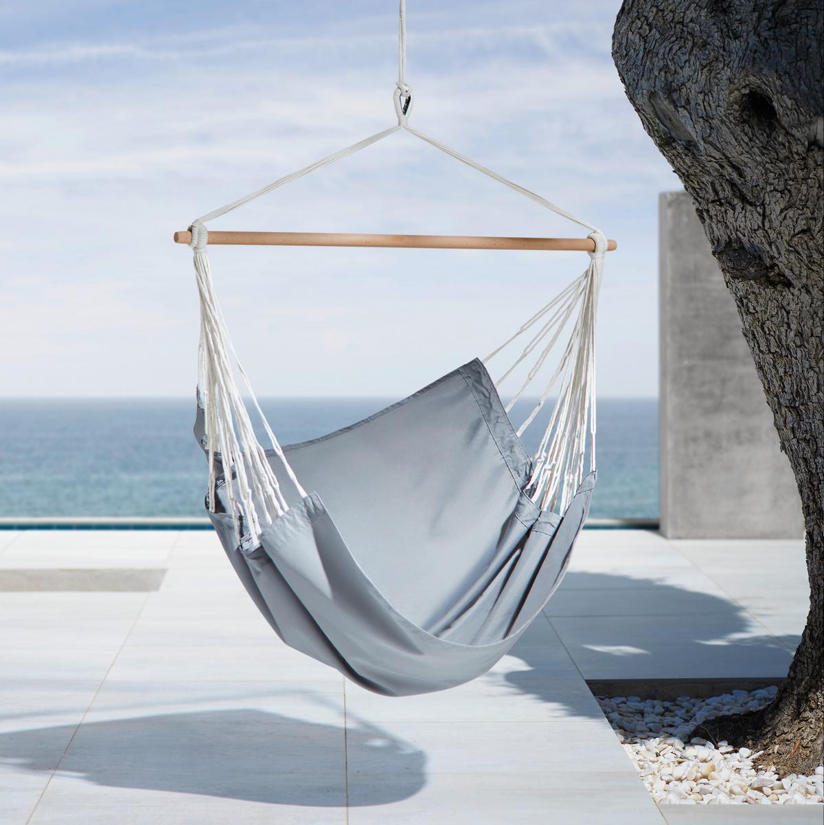 Hängesessel Chillax Grau für Deckenmontage Bis 100 Kg - Grau, KONVENTIONELL, Textil (120/130cm) - Ondega