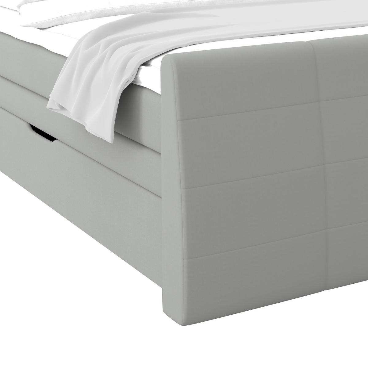 Boxspringbett Libra - Silberfarben/Schwarz, KONVENTIONELL, Textil (160/200cm)