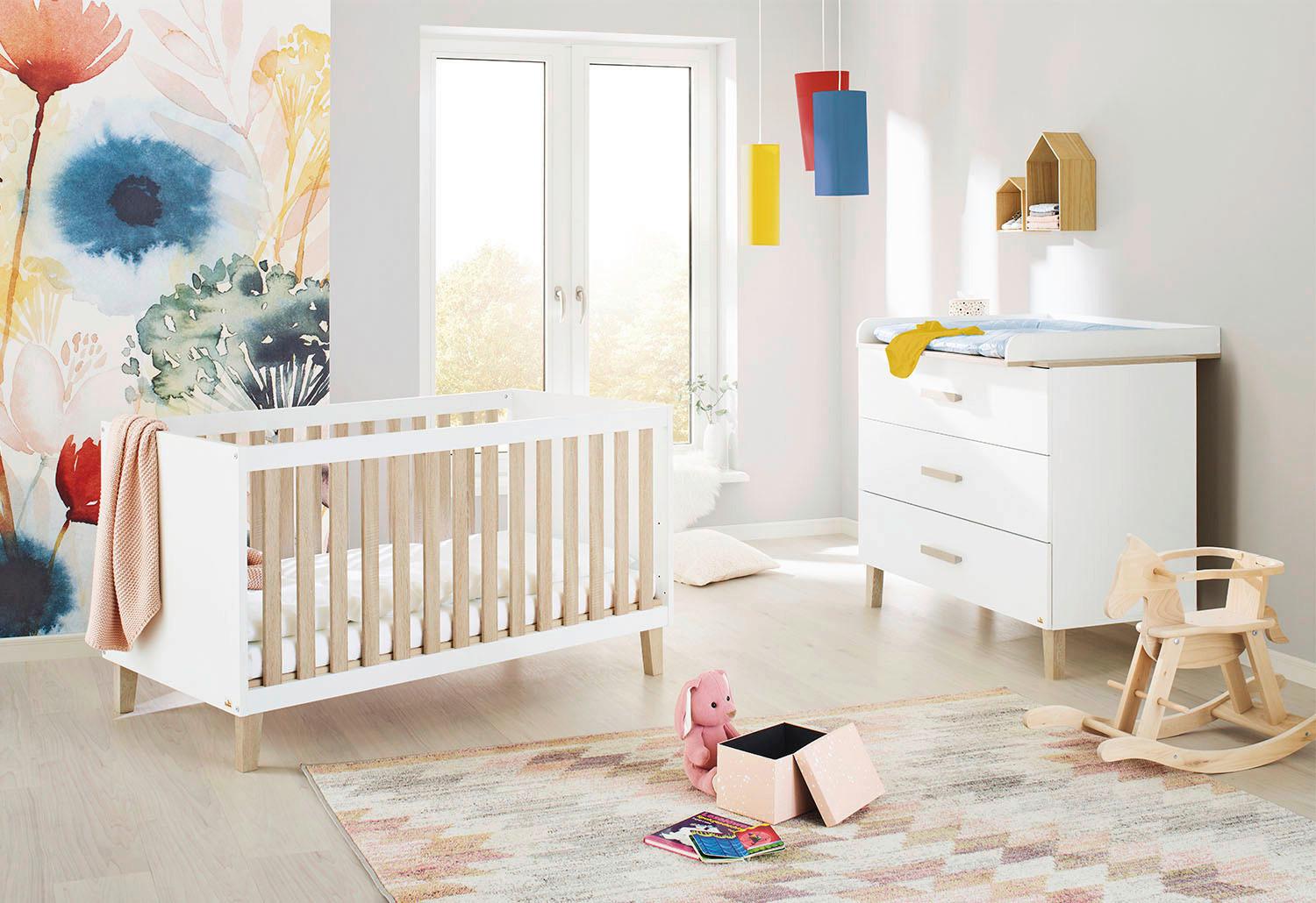 BABYZIMMER Weiss, Eiche, Holzwerkstoff