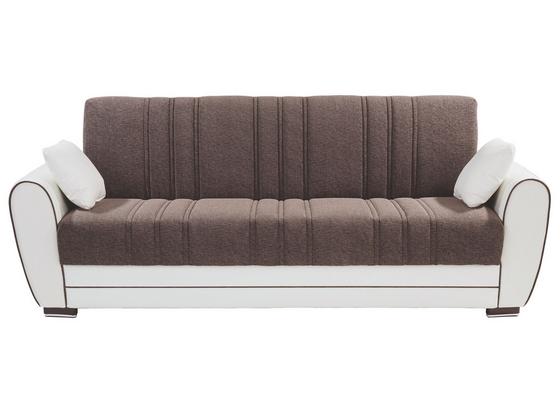 Háromüléses Kanapé Pelin - barna/fehér, modern, műanyag/bőr (235/85/90cm) Háromüléses Kanapé Pelin - barna/fehér, modern, műanyag/bőr (235/85/90cm)
