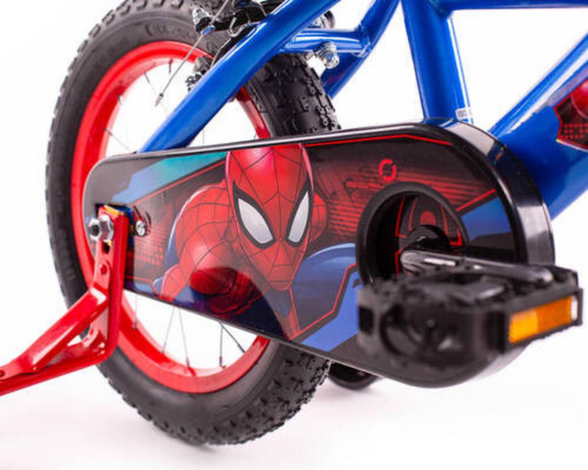Kinderfahrrad mit Stützrädern Huffy Spider-Man 14 Zoll - Blau, Basics, Metall (53,3/96,5/73,7cm)