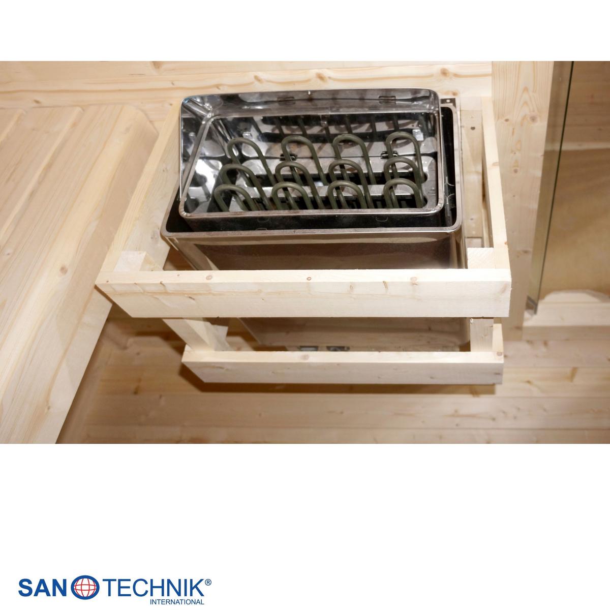 SAUNA Vaasa Naturfarben B: 230 cm - Naturfarben, KONVENTIONELL, Holz (310/230/219,5cm) - Sanotechnik