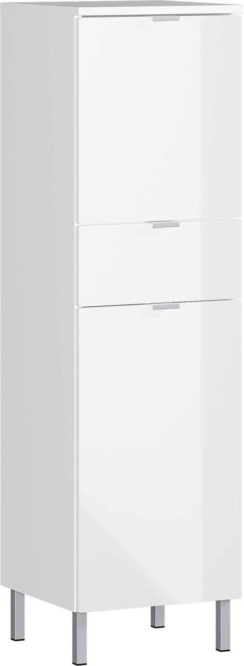 Midischrank Gw-mauresa B: 34 Cm Weiß - Chromfarben/Weiß, KONVENTIONELL, Holzwerkstoff (34/120/34cm) - Germania