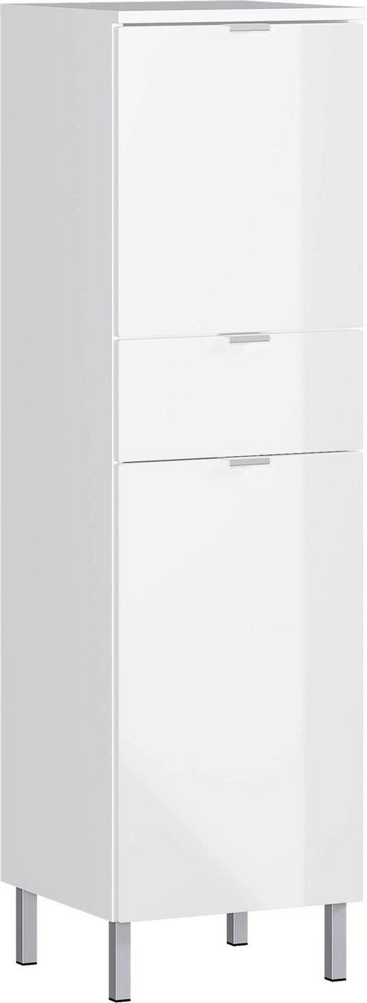 Midischrank Gw-Mauresa B: 34 cm Weiß - Chromfarben/Weiß, KONVENTIONELL, Holzwerkstoff (34/120/34cm) - Germania