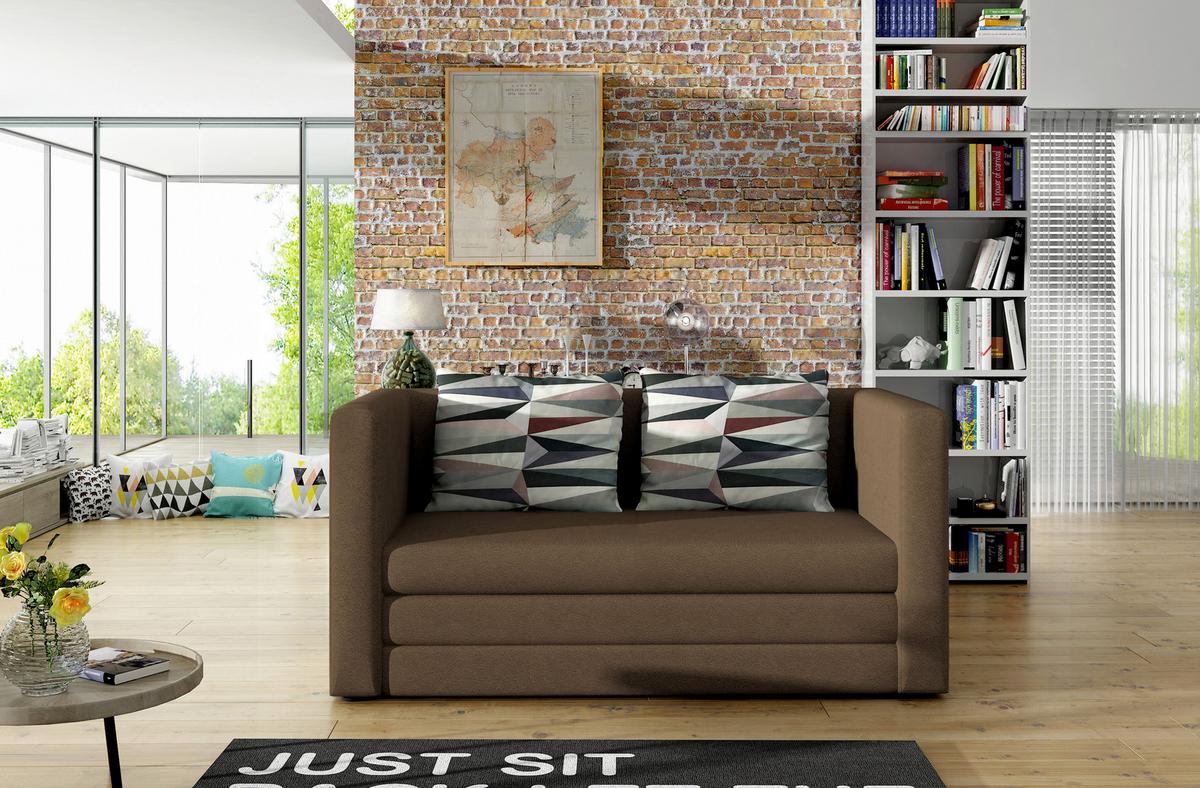 Schlafsofa Neva Braun, B: 132 Cm - Schwarz/Braun, Design, Textil (132/62/70cm) - MID.YOU