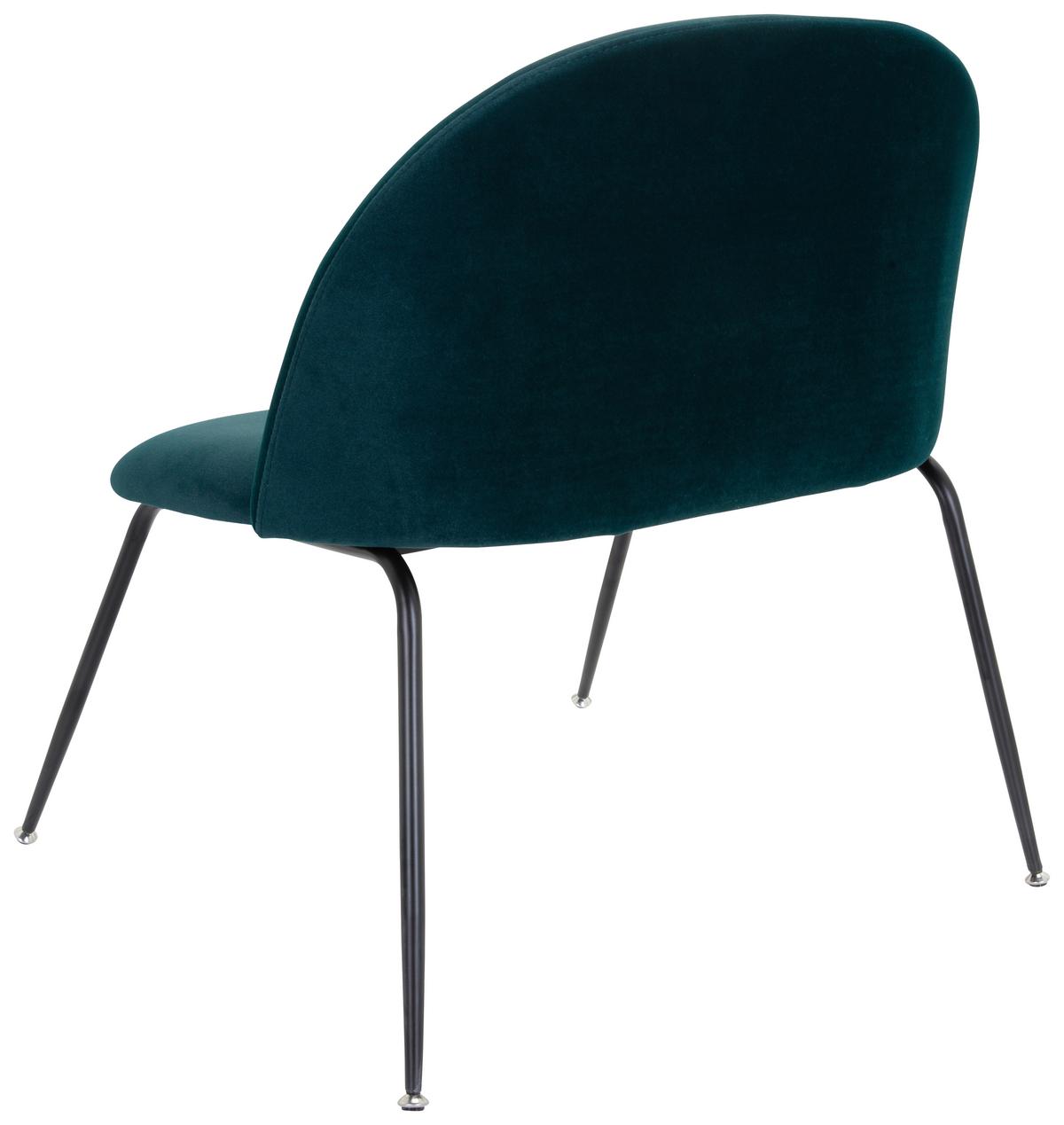 Besucherstuhl Velvo Samt Petrol Bis 120 Kg - Petrol/Schwarz, Basics, Textil/Metall (72/80/65cm) - MID.YOU
