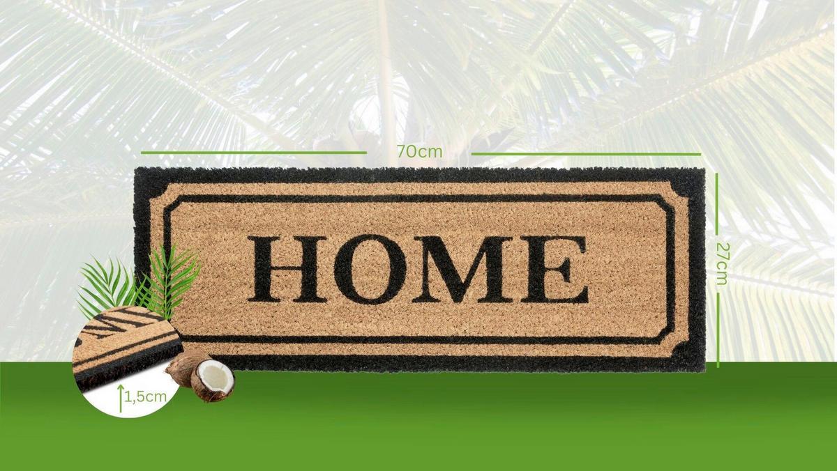 Kokosmatte Mix Mats Widehomeborder 27x70 - Hellbraun/Schwarz, Basics, Naturmaterialien (27/70cm) - Hanse Home