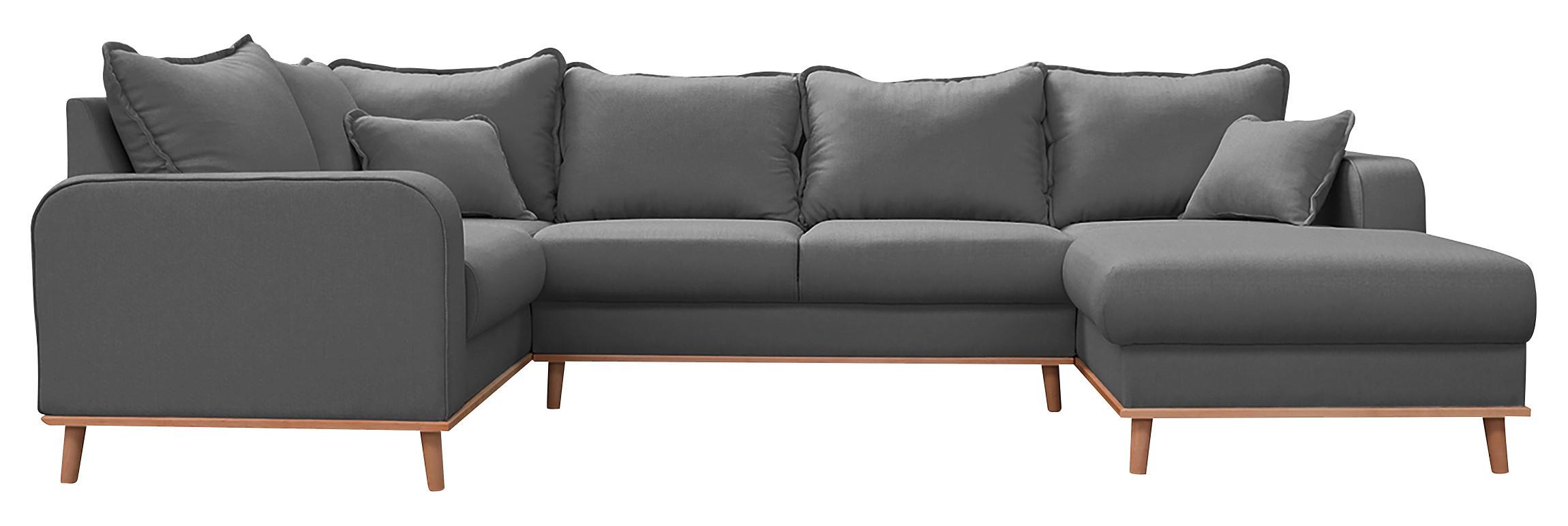 Wohnlandschaft Beata Grau U: 167x296x170 Cm - Wengefarben/Grau, Design, Textil (167/296/170cm) - Livetastic