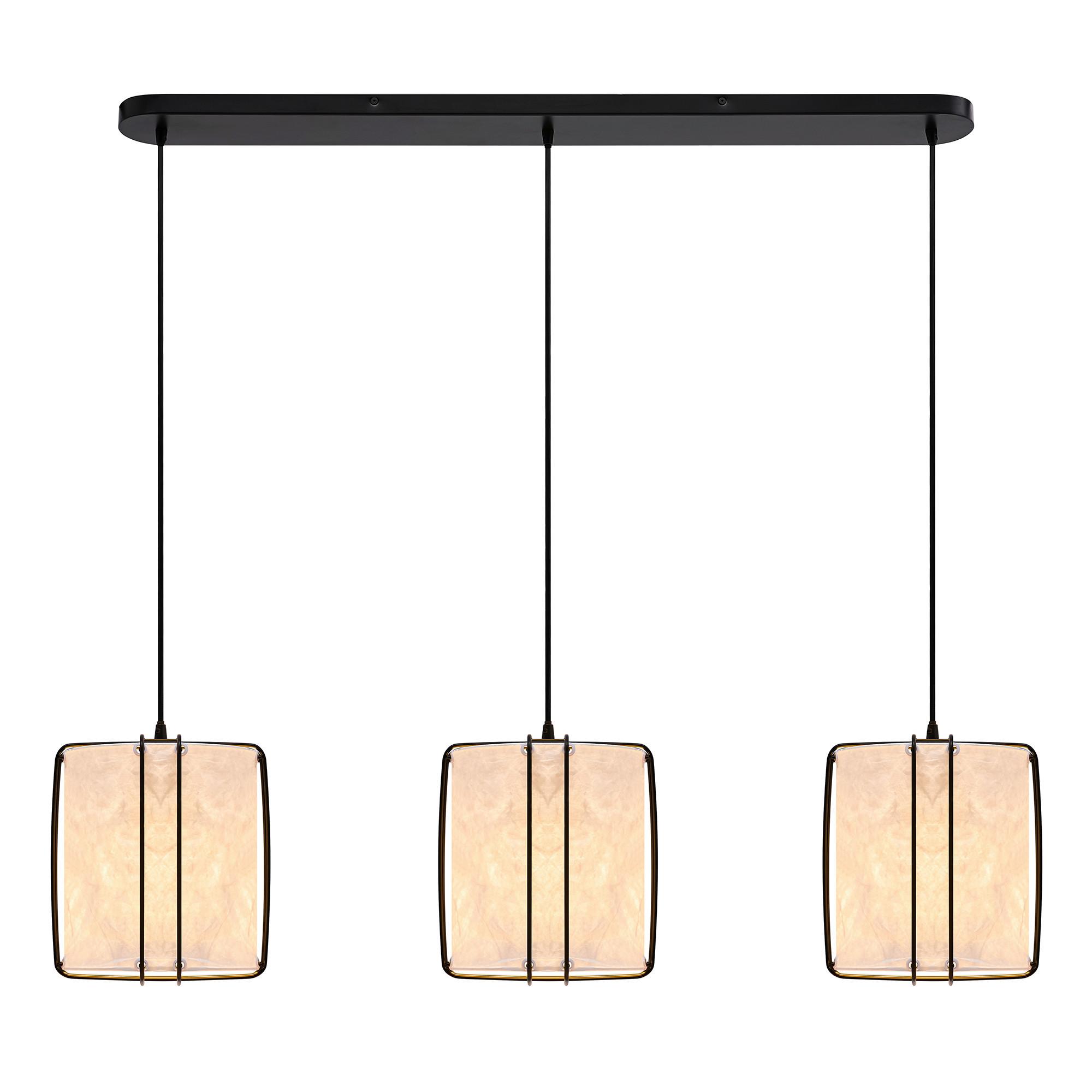 Hängeleuchte Cardine Schwarz Weiß B: 112 cm - Schwarz/Weiß, Design, Kunststoff/Metall (112/27/22cm) - Nordlux