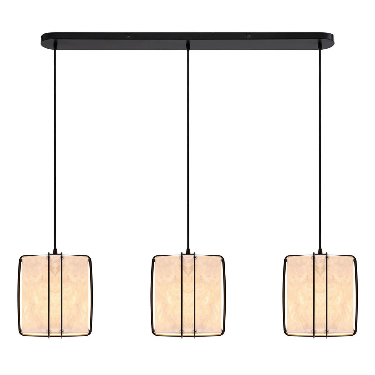 Hängeleuchte Cardine Schwarz Weiß B: 112 cm - Schwarz/Weiß, Design, Kunststoff/Metall (112/27/22cm) - Nordlux