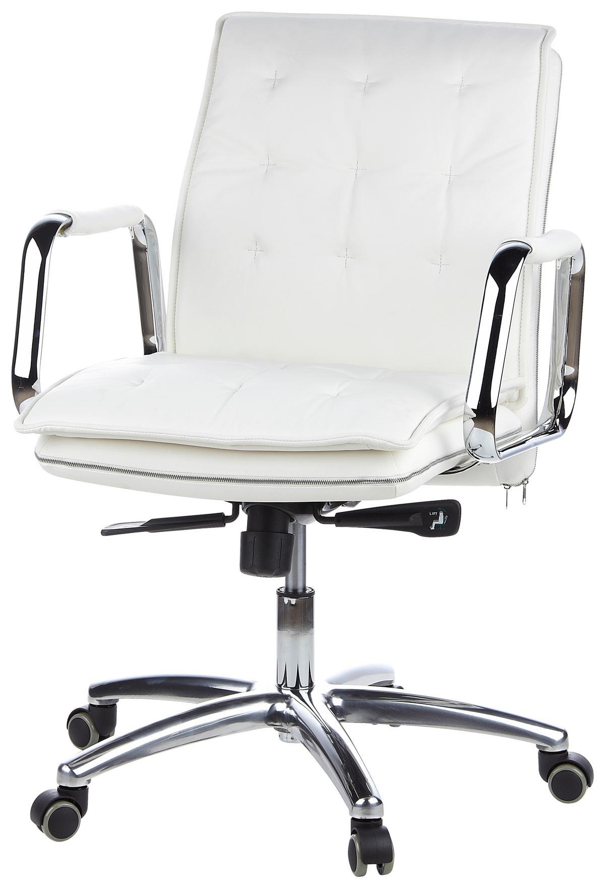 Chefsessel Villa Creme Bis 120 Kg - Silberfarben/Creme, Basics, Leder/Kunststoff (60/109/48cm) - MID.YOU