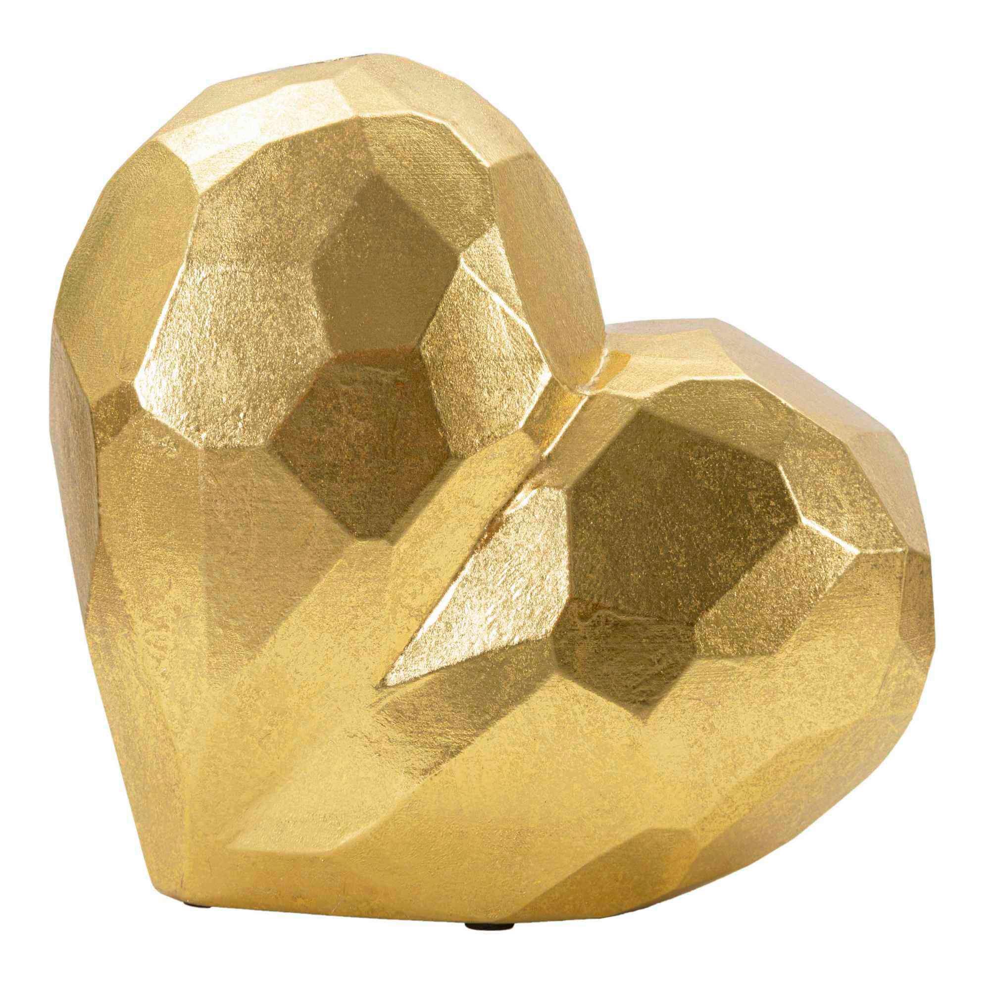 Vase Heart Gold Goldfarben B: 19 cm - Goldfarben, Basics, Kunststoff (19/18/9cm)