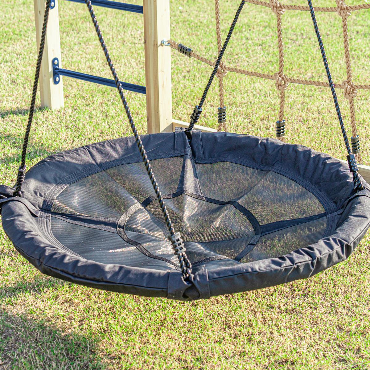 Klettergerüst mit Rutsche Rot - Blau/Rot, Basics, Holz/Kunststoff (522,5/196,2/205cm) - Ambia Garden