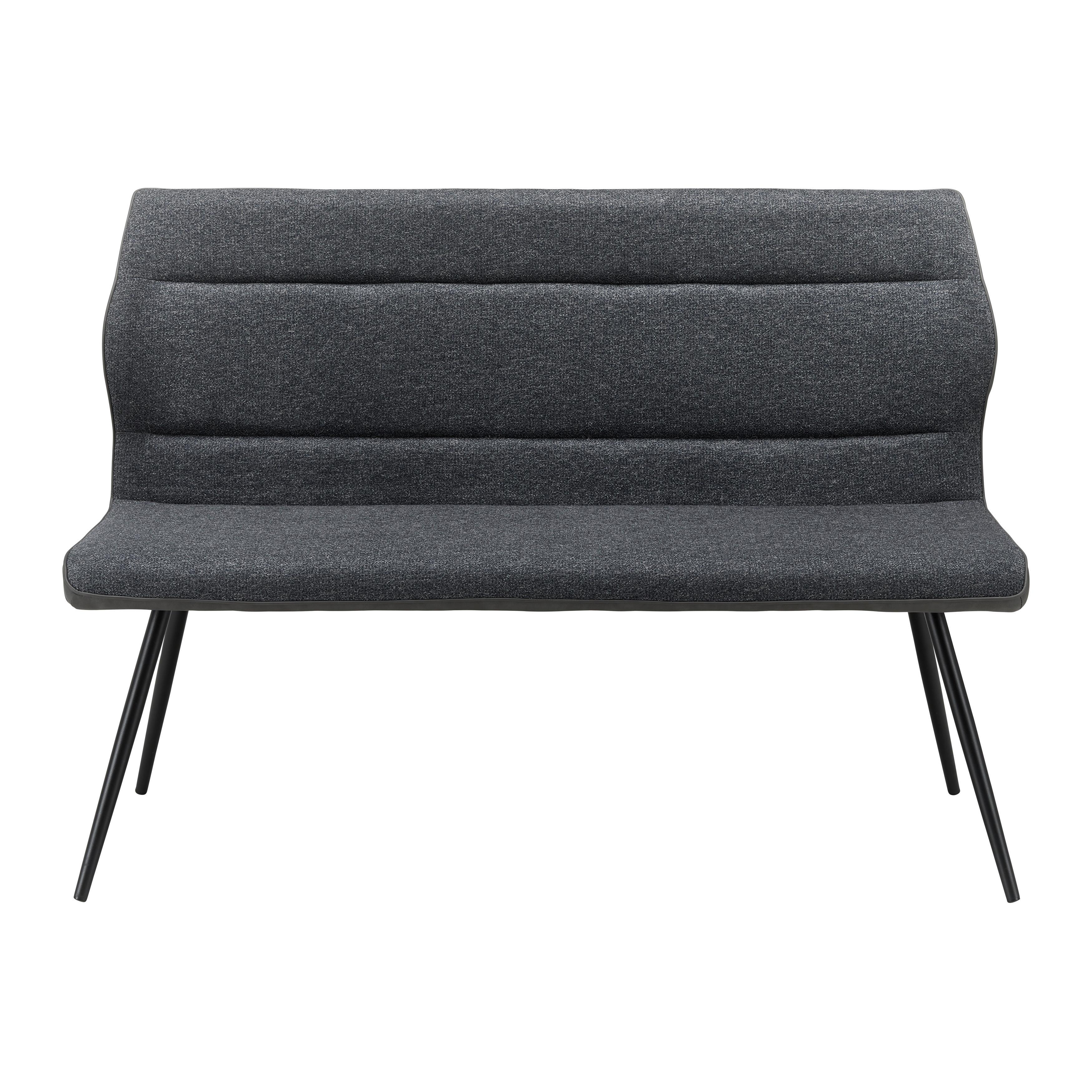 Sedací Lavice Eva Tmavěšedá - černá/tmavě šedá, Moderní, kov/dřevo (139/92,5/60,5cm) - Bessagi Home