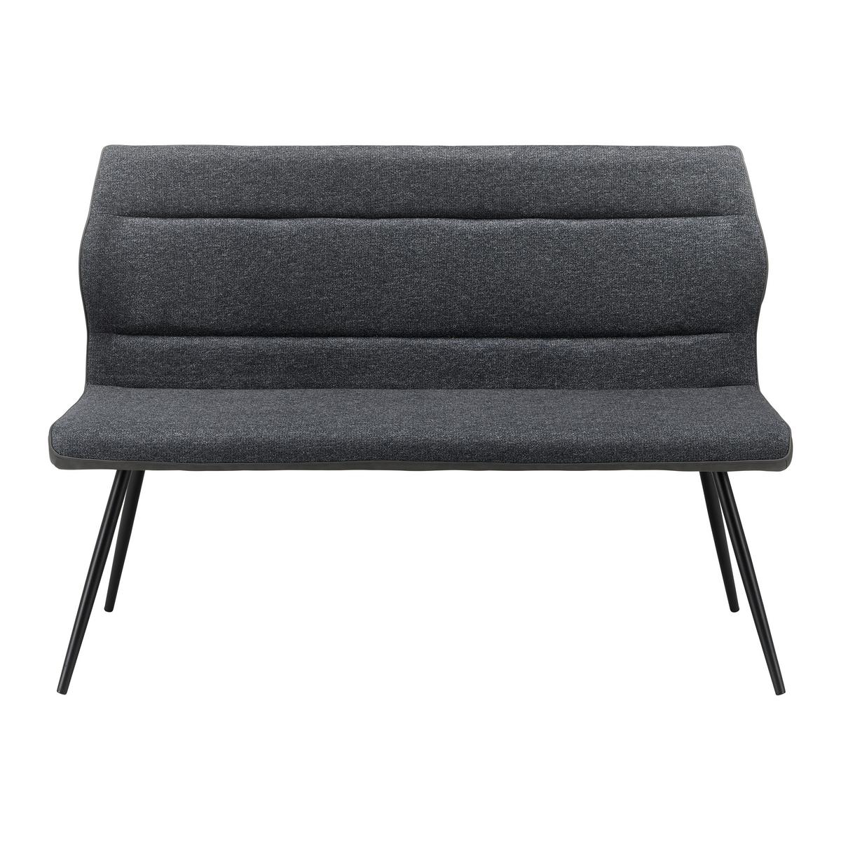 Lavica Eva tmavosivá - čierna/tmavosivá, Modern, kov/drevo (139/92,5/60,5cm) - Bessagi Home