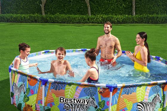Bunter Pool mit Stahlrahmen Bunter Pool mit Stahlrahmen