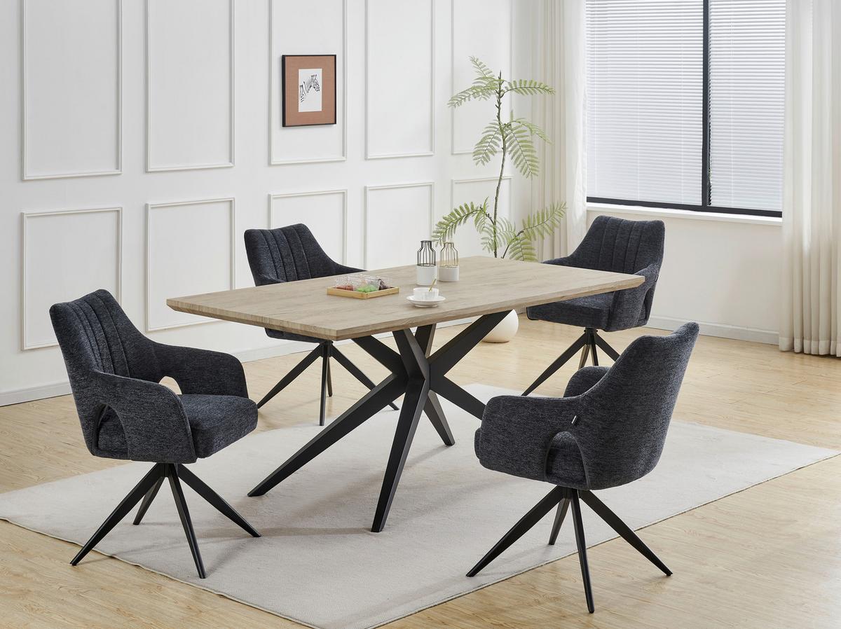 Armlehnstuhl Flow Grau/Schwarz B: 57,5 cm - Schwarz/Grau, MODERN, Holz/Textil (57,5/85/62cm) - Livetastic