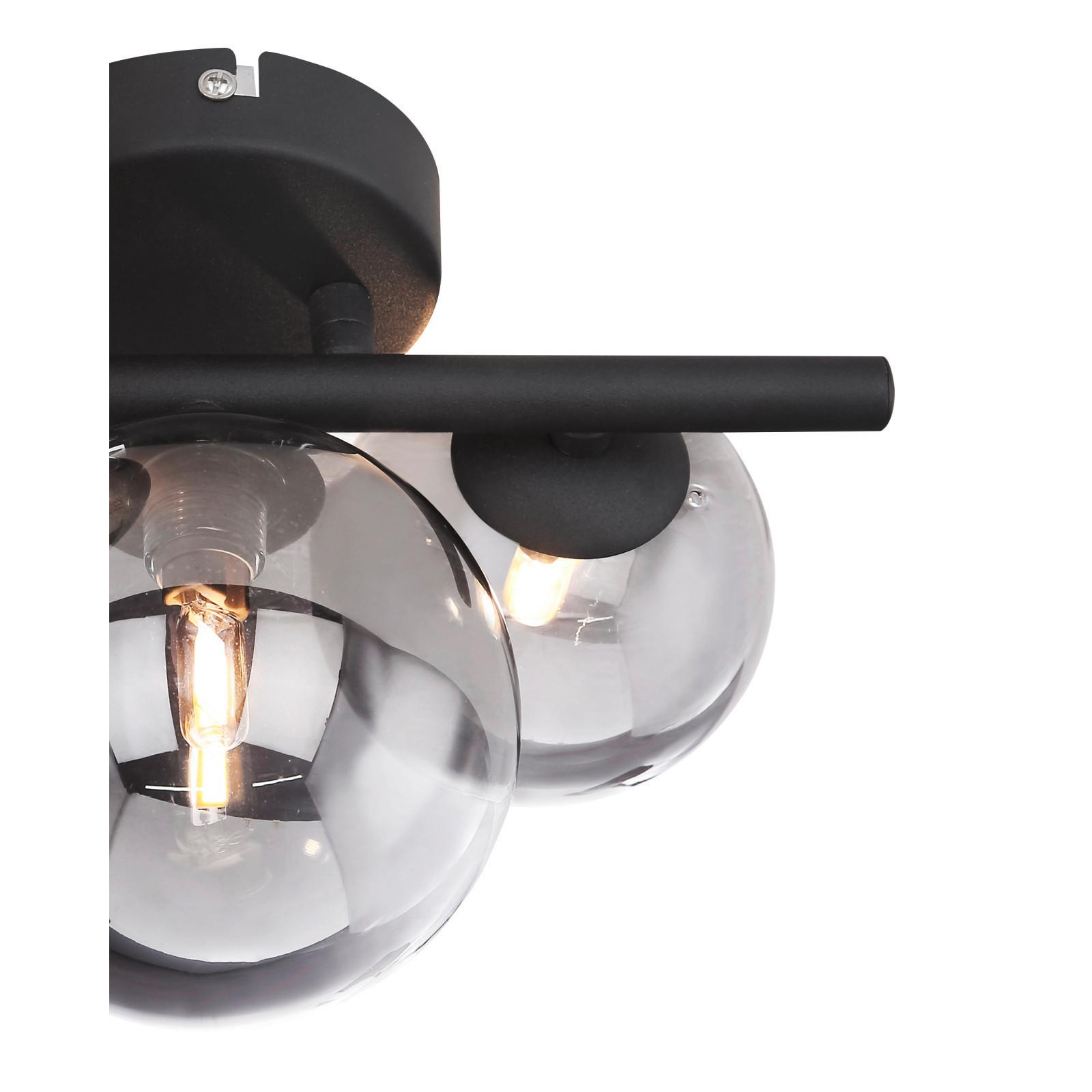 Led Falilámpa 56133-3w Riha - fekete, Design, Üveg/fém (28/19cm)