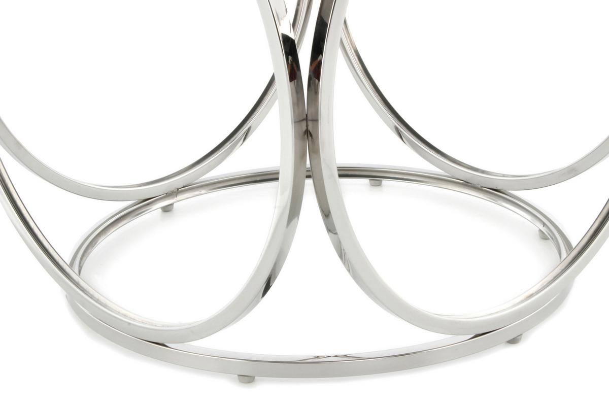 Beistelltisch Whitney 225 Schwarz/Silberfarben B: 50 cm - Roségold/Silberfarben, Design, Glas/Metall (50/50/52cm) - Kayoom