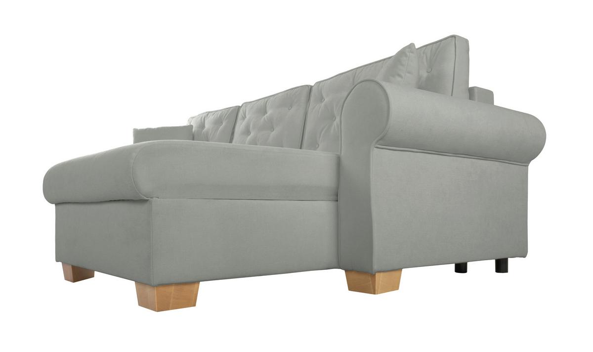 Ecksofa Arles Dunkelgrau 89 S: 266x161 Cm - Dunkelgrau/Buchefarben, Design, Textil (266/161cm) - MID.YOU