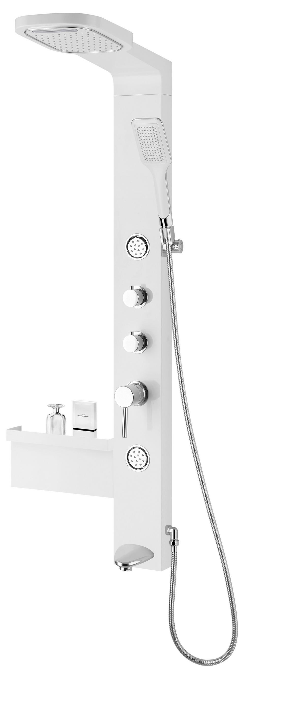 Duschkabine Duschmassagepaneel Ibiza - Chromfarben, KONVENTIONELL, Kunststoff (37,5/135,7/52cm) - Sanotechnik