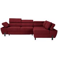 Rohová sedačka MILNA, pravá, vínovočervená - čierna/vínovočervená, Modern, kov/drevo (277/90/189cm) - Mömax