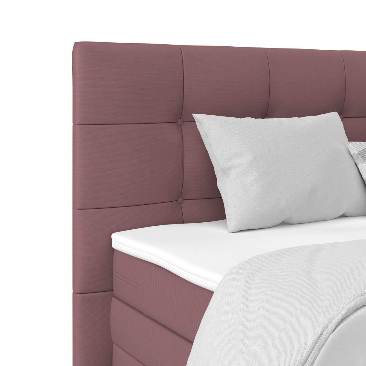 Boxspringbett Josie 180 - Schwarz/Rosa, MODERN, Holz/Holzwerkstoff (180/200cm)