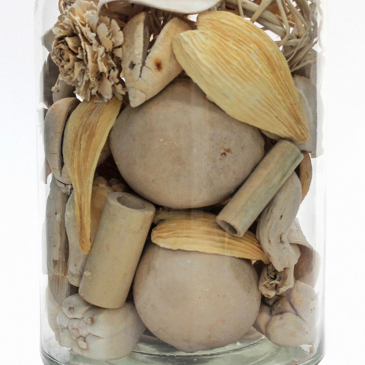 Dekoflasche Flora Naturfarben, 14x27 cm - Naturfarben, LIFESTYLE, Glas/Naturmaterialien (14/27/14cm) - Kayoom