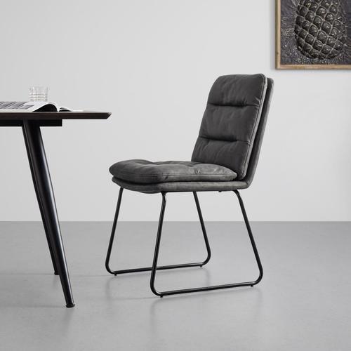 Jedálenská stolička KONA tmavá sivá - čierna/tmavosivá, Modern, kov/textil (48/90/65cm) - Bessagi Home