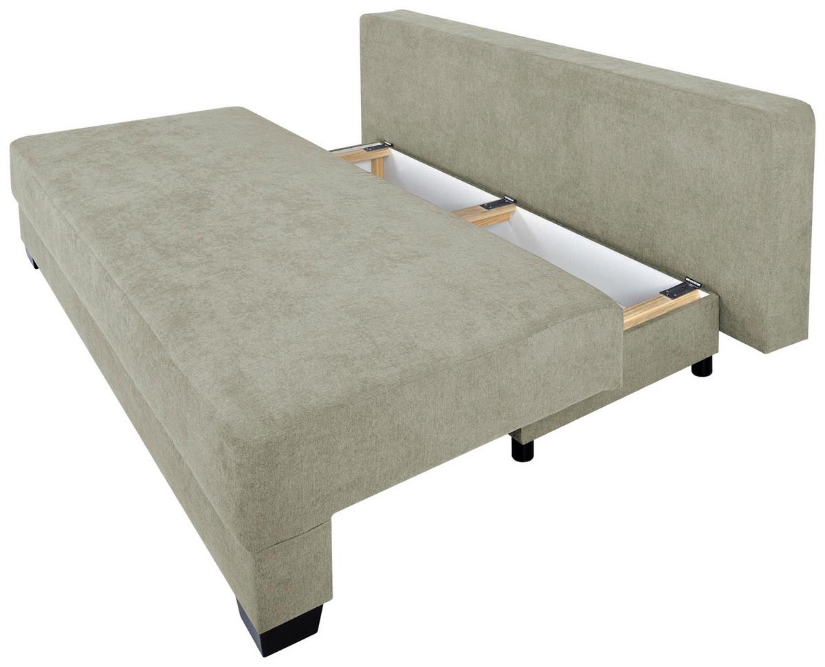 Sofa Mia mit Schlaffunktion Beige 200 cm - Beige/Schwarz, Design, Holzwerkstoff/Textil (200/90/110cm) - P & B