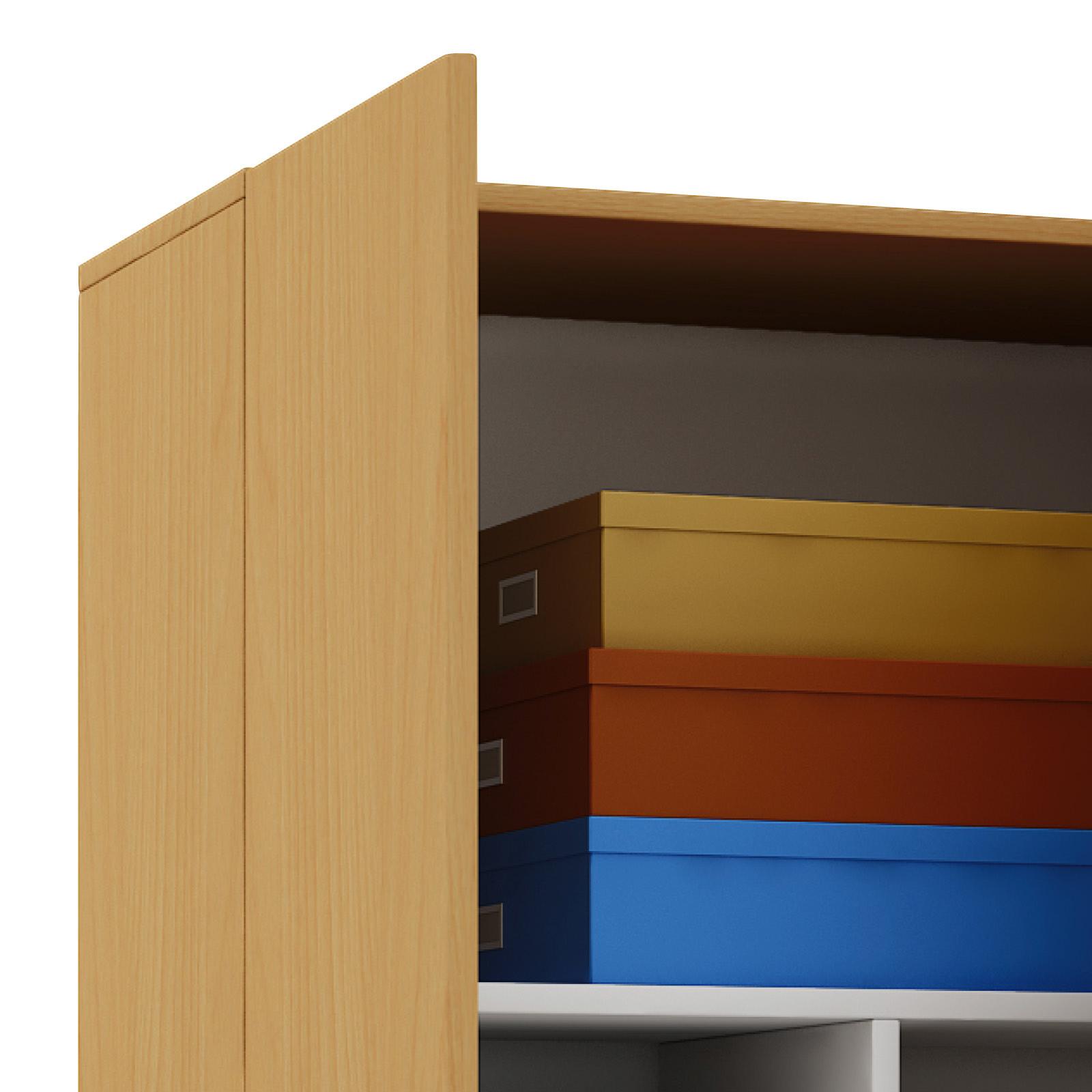 Viacúčelová skriňa VANDOL, so zásuvkou, farba buka - farba buka/strieborná, Modern, kompozitné drevo/plast (70/198/39cm) - MID.YOU