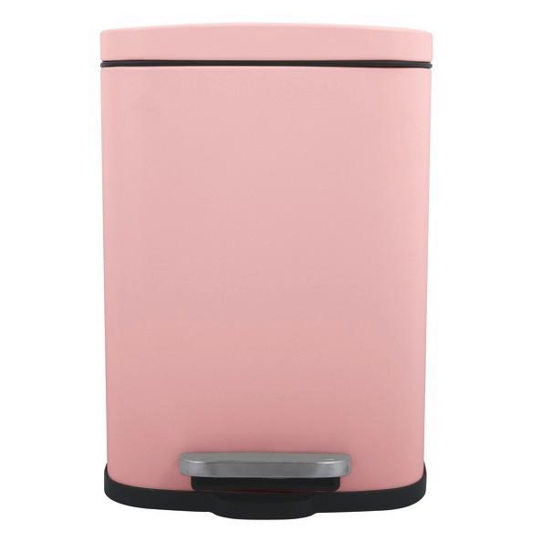 Kosmetikeimer Akira 5l Rosa Metall LxBxH: 21,4x17,6x30 cm - Hellrosa/Schwarz, Basics, Kunststoff/Metall (21,4/17,6/30cm)