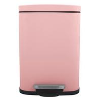 Kosmetikeimer Akira 5l Rosa Metall Lxbxh: 21,4x17,6x30 Cm - Hellrosa/Schwarz, Basics, Kunststoff/Metall (21,4/17,6/30cm)