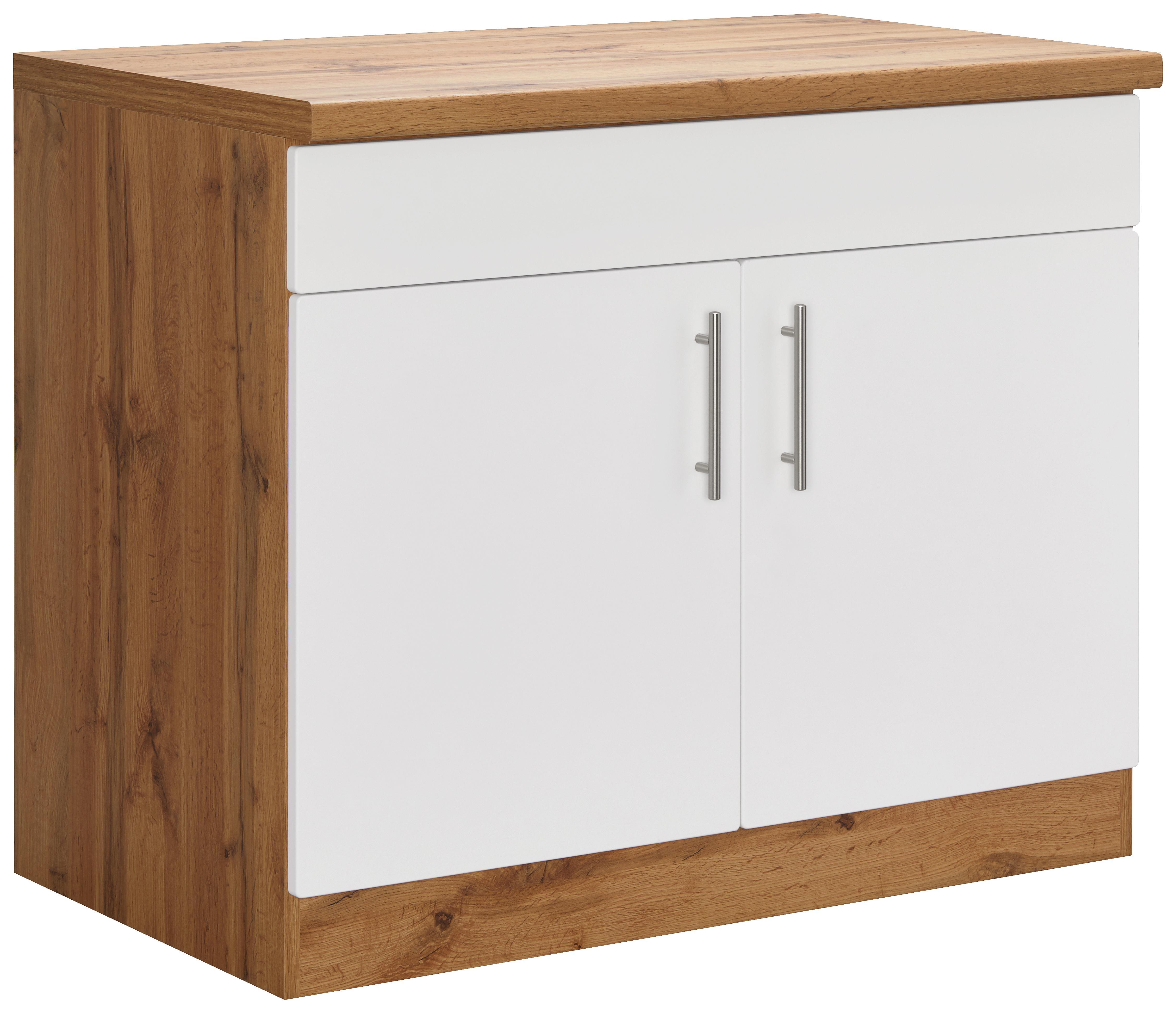 Spülenunterschrank Stella Dspu100-1 - Eichefarben/Weiß, Holzwerkstoff (100/86/57cm) - Ombra