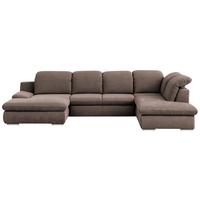 Wohnlandschaft Isona Taupe - Taupe/Chromfarben, Design, Textil (165/353/212cm) - Livetastic