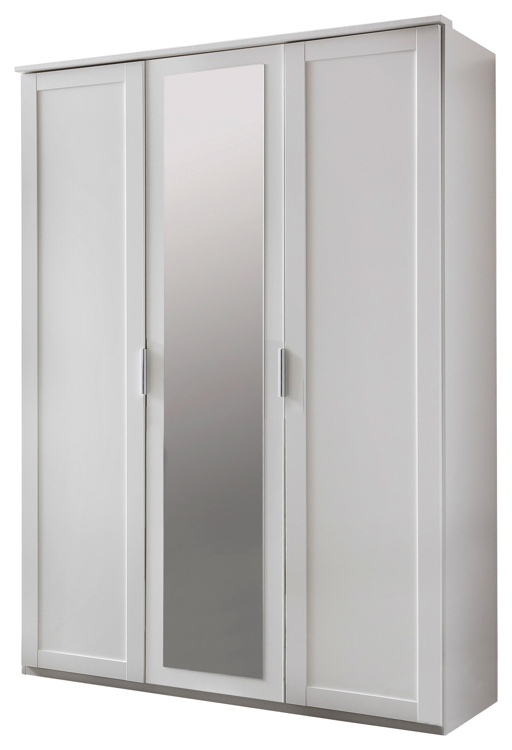 Drehtürenschrank Nadja B: ca. 135 cm - Weiß, KONVENTIONELL, Glas/Holzwerkstoff (135/210/58cm) - Cantus