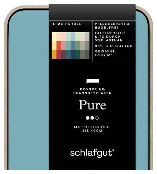 Boxspring-spannleintuch Pure Boxspring - Türkis, Basics, Textil (140-160/200-220cm) - Schlafgut