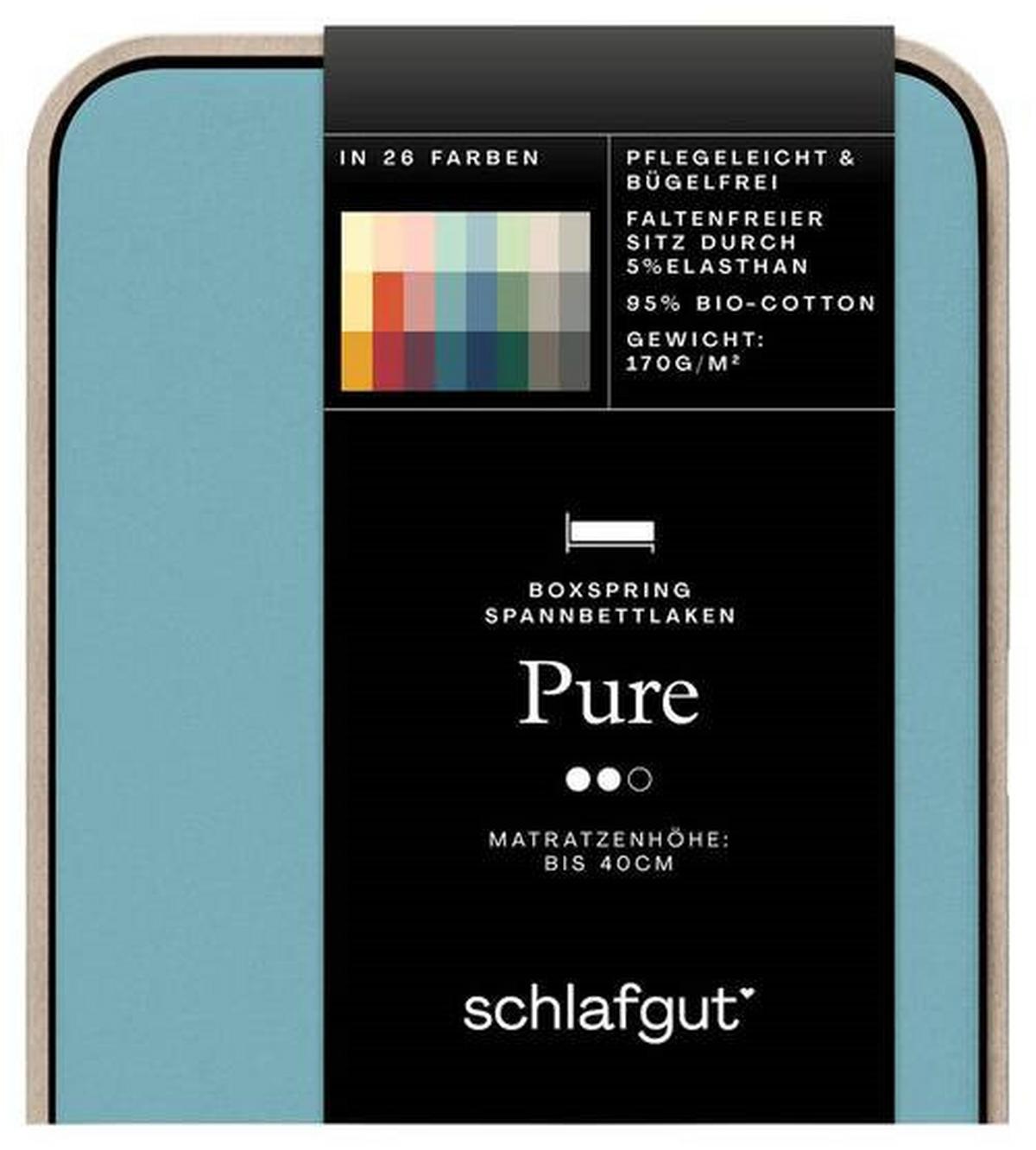 Boxspring-spannleintuch Pure Boxspring - Türkis, Basics, Textil (140-160/200-220cm) - Schlafgut