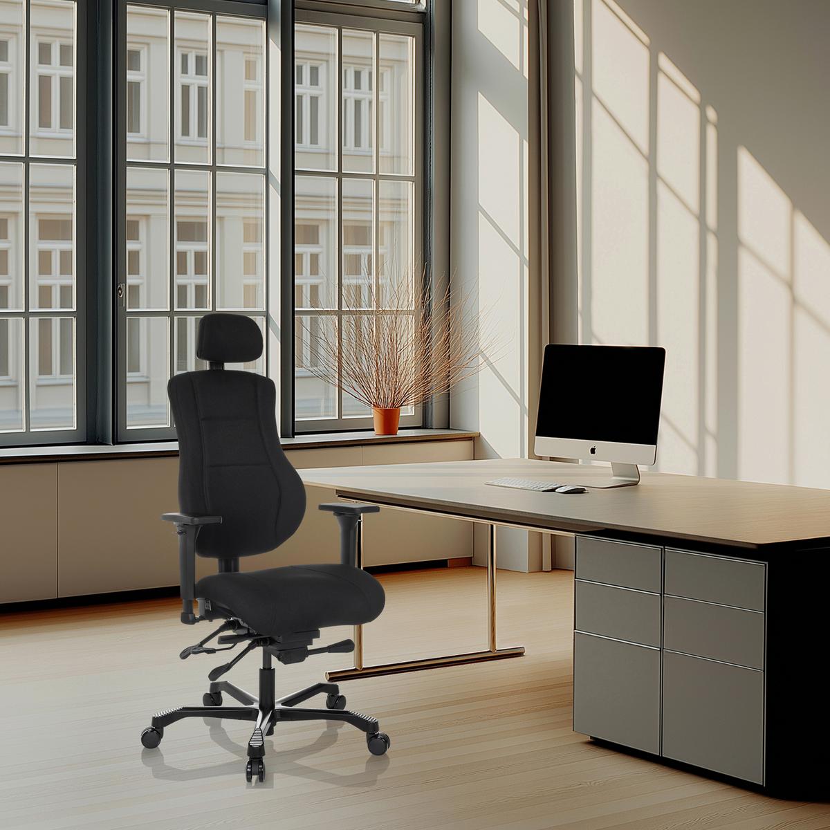 Drehstuhl 24 Hours Basic Schwarz B: 68 cm - Schwarz, MODERN, Kunststoff/Textil (68/109 - 151/70cm) - MID.YOU