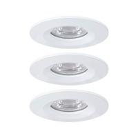 LED-Deckenleuchte Ø 6,5 cm 3er-Set Weiß/Alufarben rund - Alufarben/Weiß, Basics, Metall (6,5cm) - Paulmann