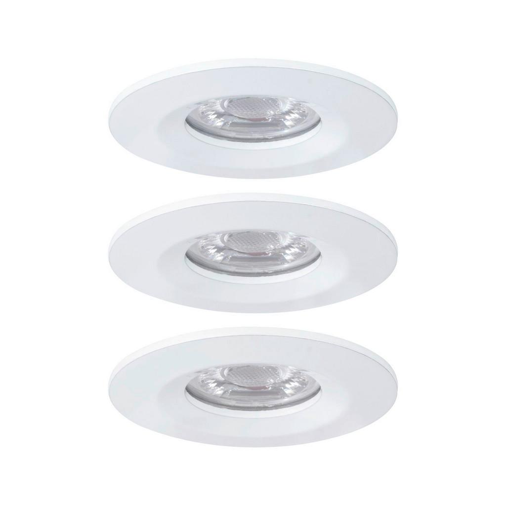 LED-Deckenleuchte Ø 6,5 cm 3er-Set Weiß/Alufarben Rund